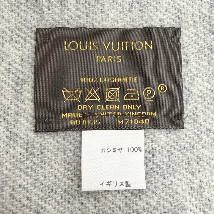 Great LOUIS VUITTON muffler reykjavik Echarpe Monogram Fringe cashmere M71040