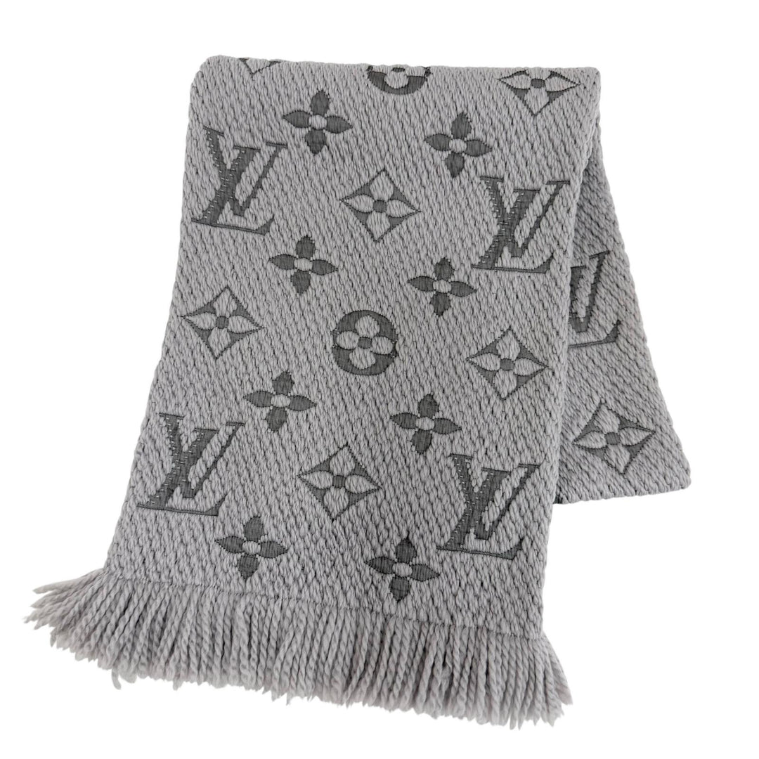 Great LOUIS VUITTON Scarf Escalp Logo Mania Monogram fringe wool Women M74742