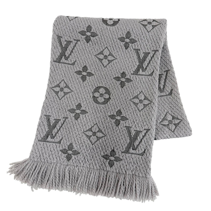 Great LOUIS VUITTON Scarf Escalp Logo Mania Monogram fringe wool Women M74742