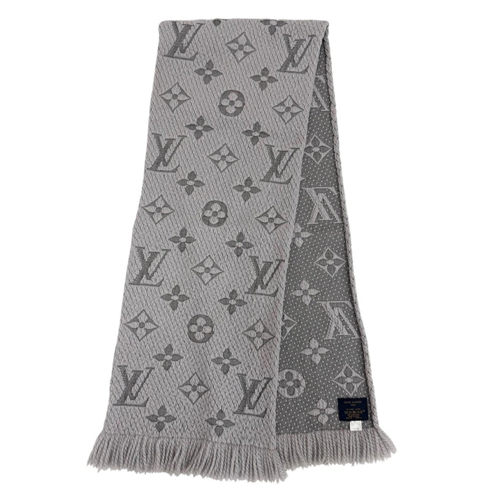 Great LOUIS VUITTON Scarf Escalp Logo Mania Monogram fringe wool Women M74742