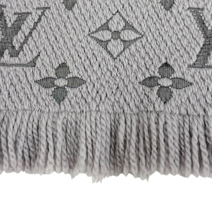 Great LOUIS VUITTON Scarf Escalp Logo Mania Monogram fringe wool Women M74742