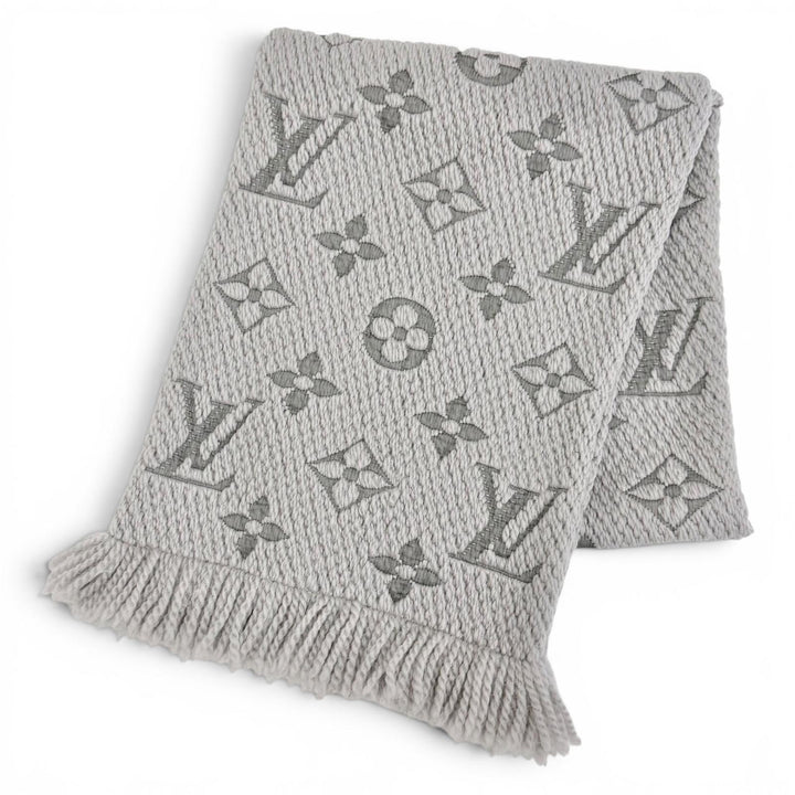 Very Good LOUIS VUITTON Scarf Escalp Logo Mania Monogram fringe wool M74742