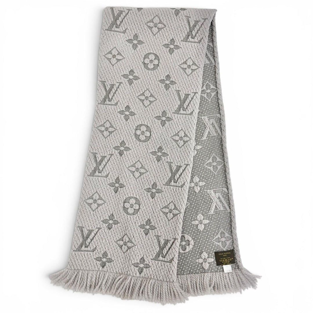 Very Good LOUIS VUITTON Scarf Escalp Logo Mania Monogram fringe wool M74742