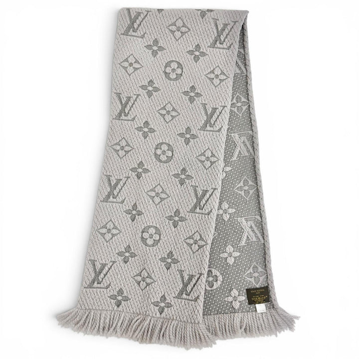 Very Good LOUIS VUITTON Scarf Escalp Logo Mania Monogram fringe wool M74742