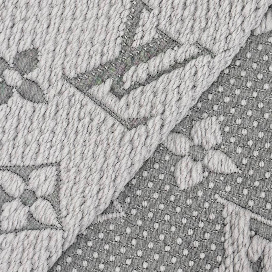 Very Good LOUIS VUITTON Scarf Escalp Logo Mania Monogram fringe wool M74742