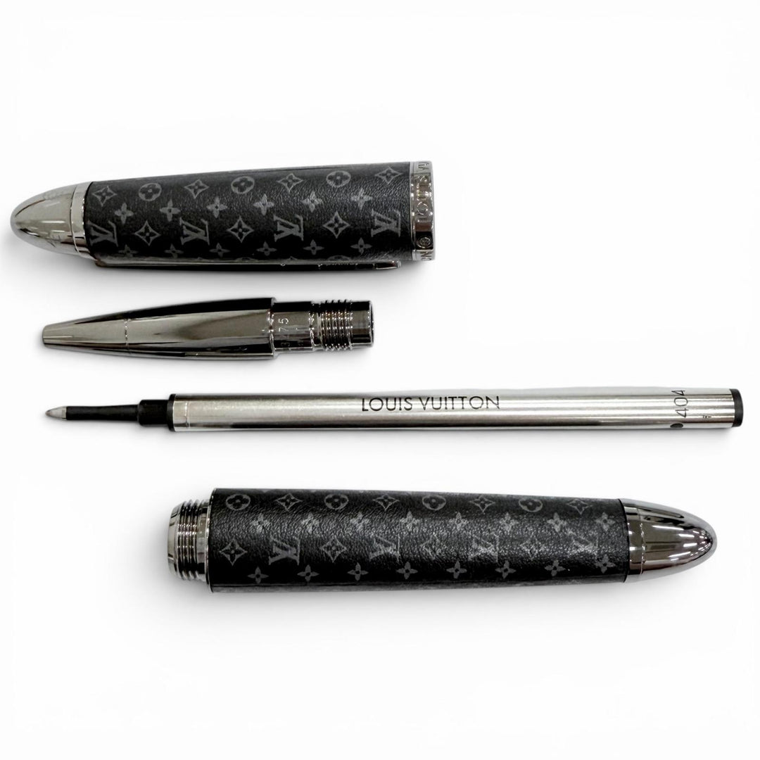 Excellent LOUIS VUITTON Doc Monogram Eclipse Rollerball Pen Current GI1494