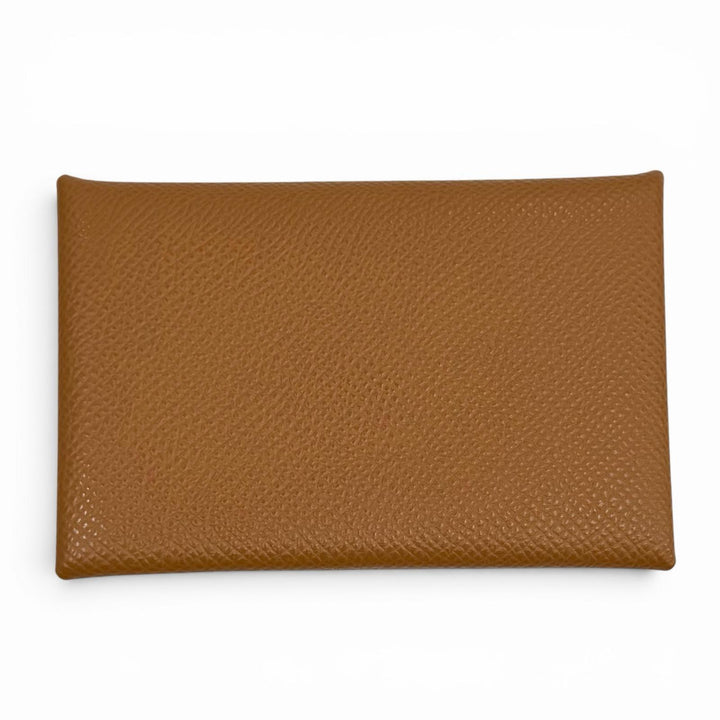 Excellent HERMES Card Case Calvi name card holder Epsom Leather Women