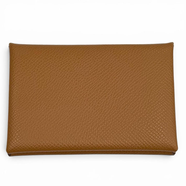 Excellent HERMES Card Case Calvi name card holder Epsom Leather Women