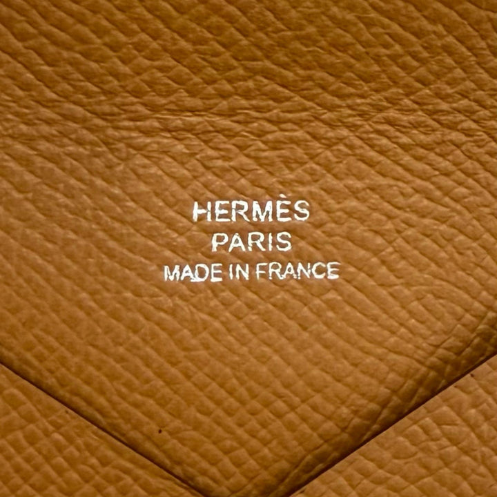 Excellent HERMES Card Case Calvi name card holder Epsom Leather Women