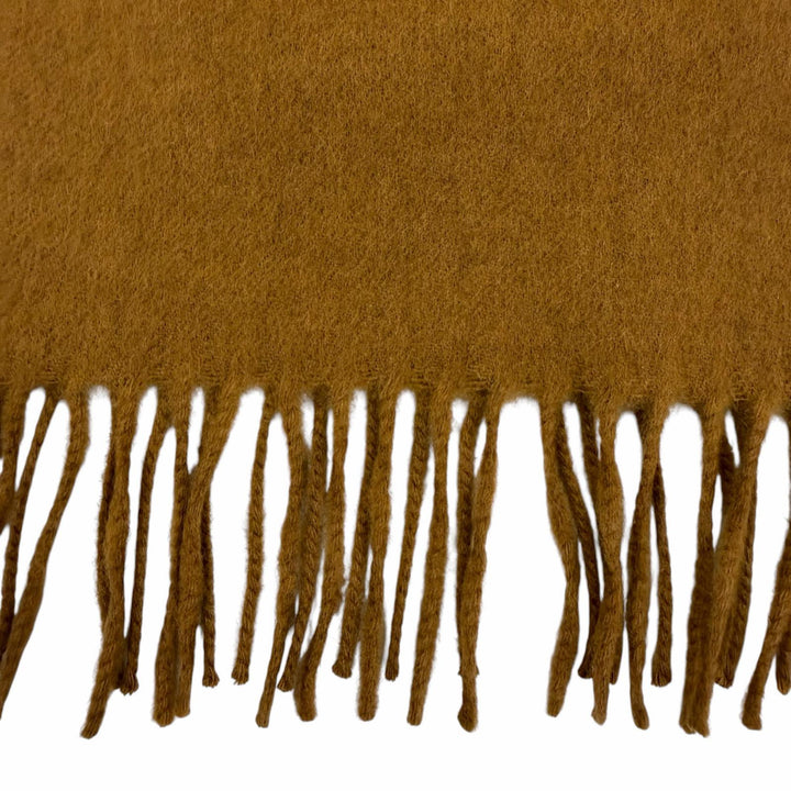 Pristine CELINE Scarf Logo fringed shawl/stole Brown cashmere Women AA0FP2K77