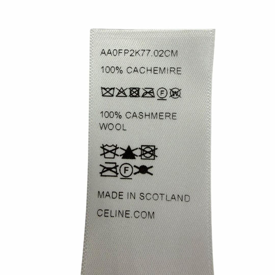 Pristine CELINE Scarf Logo fringed shawl/stole Brown cashmere Women AA0FP2K77