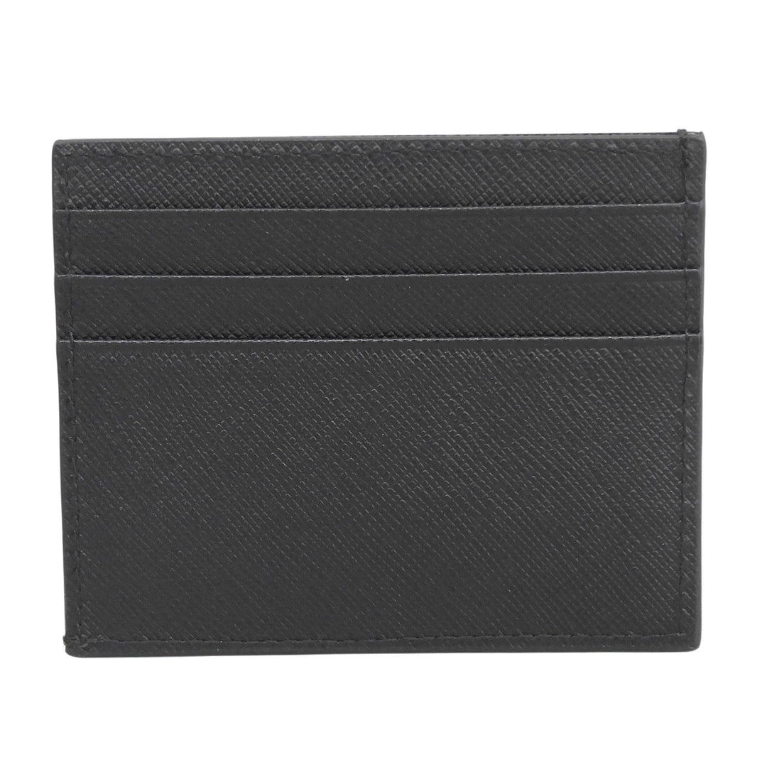 Excellent PRADA Card Case black Safiano leather mens 2MC223