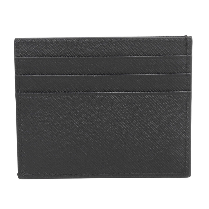 Excellent PRADA Card Case black Safiano leather mens 2MC223