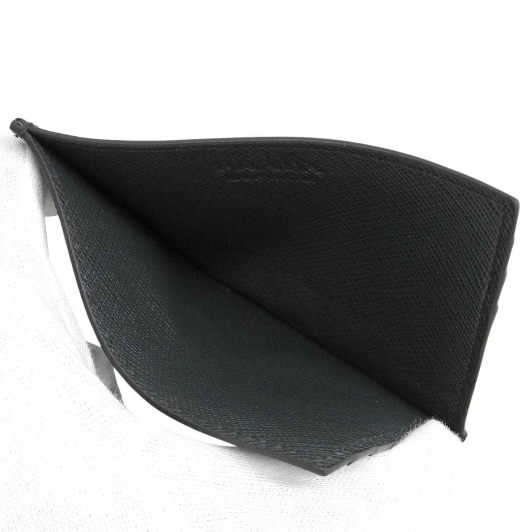 Excellent PRADA Card Case black Safiano leather mens 2MC223