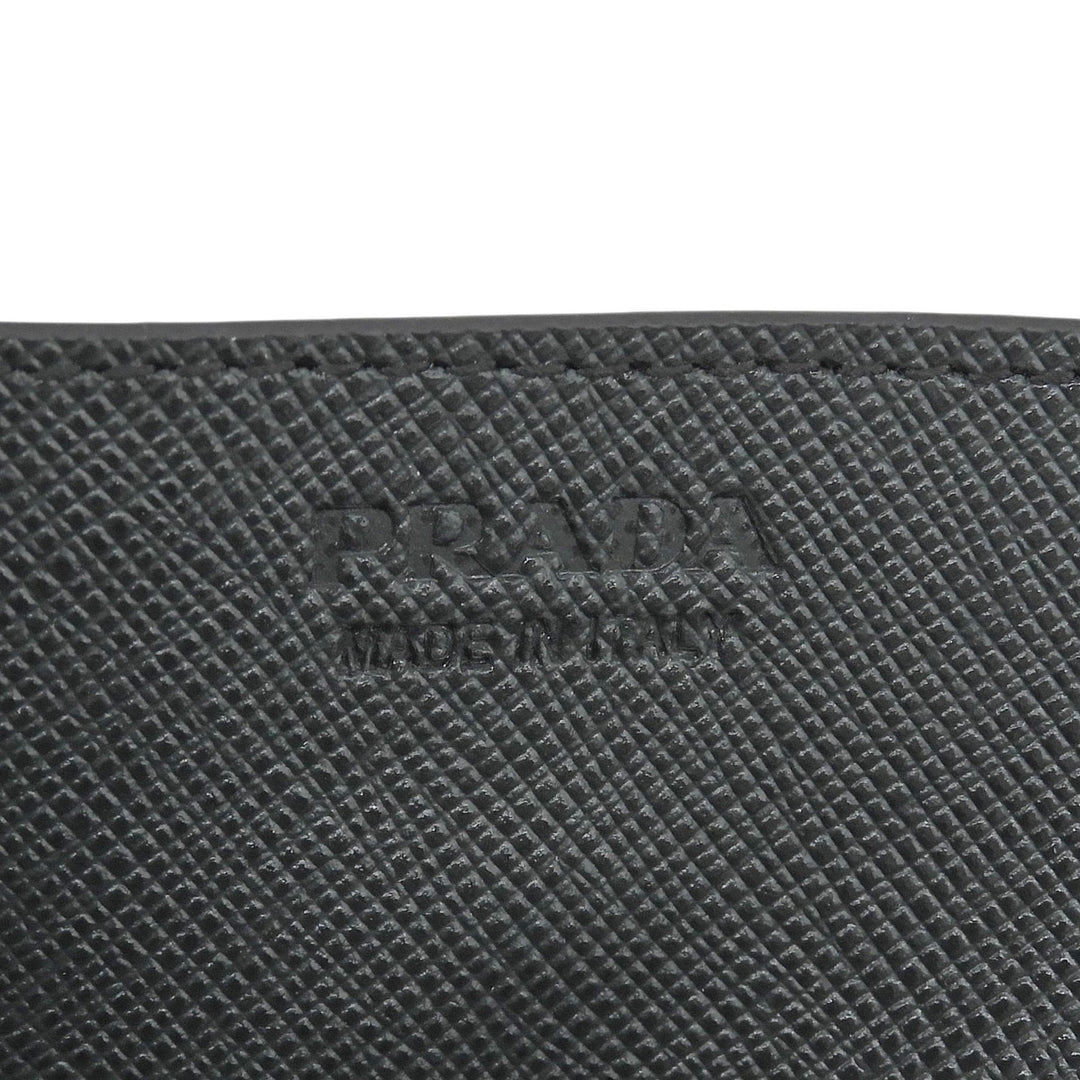 Excellent PRADA Card Case black Safiano leather mens 2MC223