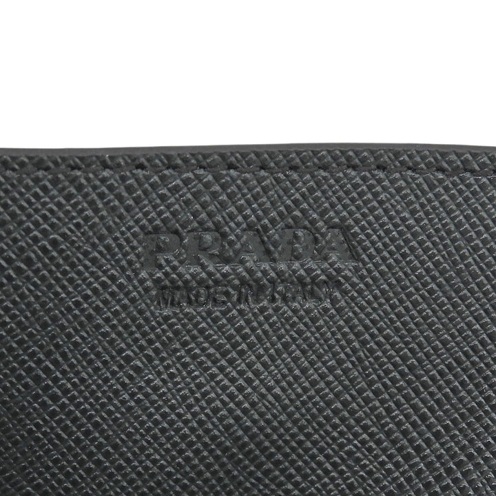 Excellent PRADA Card Case black Safiano leather mens 2MC223