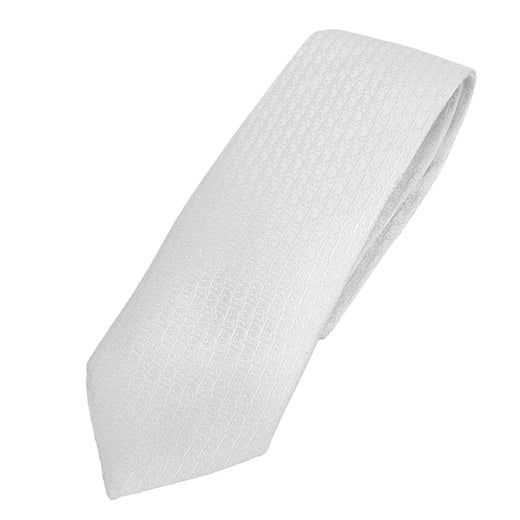 Excellent DIOR tie Oblique Pattern Bead Decoration white silk mens
