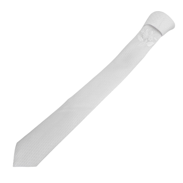 Excellent DIOR tie Oblique Pattern Bead Decoration white silk mens