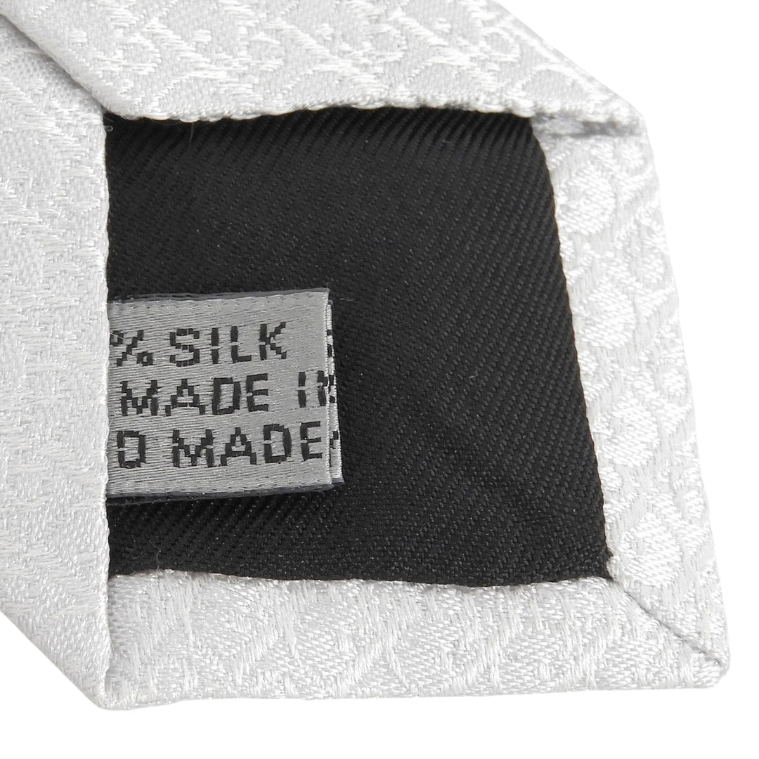 Excellent DIOR tie Oblique Pattern Bead Decoration white silk mens