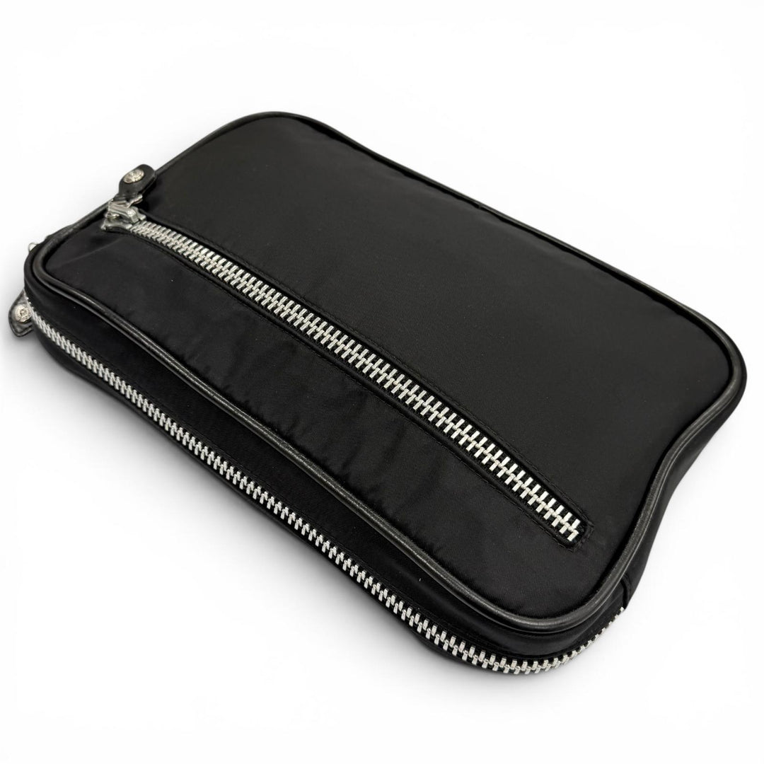 Very Good CHROME HEARTS Clutch bag black Nylon mens