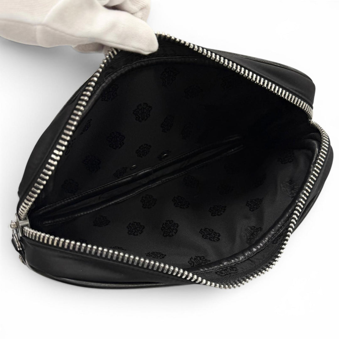 Very Good CHROME HEARTS Clutch bag black Nylon mens
