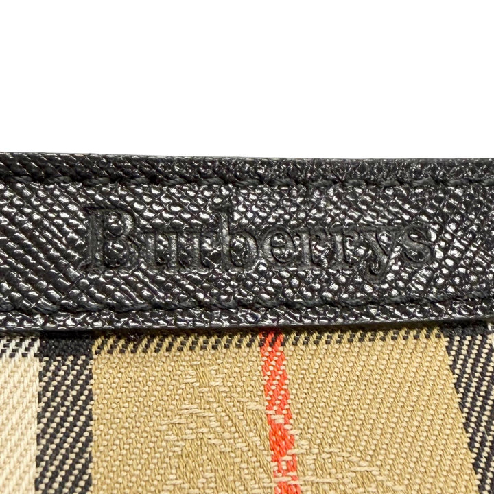 Excellent Burberrys Handbag Shadow Horse Nova Check Pattern Leather Accents