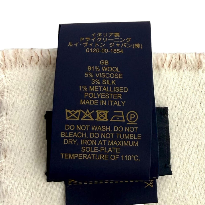 Excellent LOUIS VUITTON Scarf LV Essential Shine fringe wool Women M78237