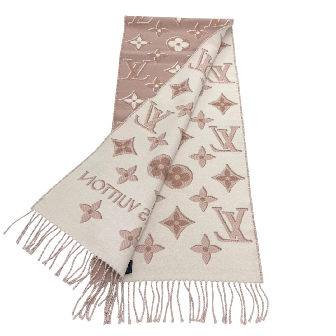 Excellent LOUIS VUITTON Scarf LV Essential Shine fringe wool Women M78237