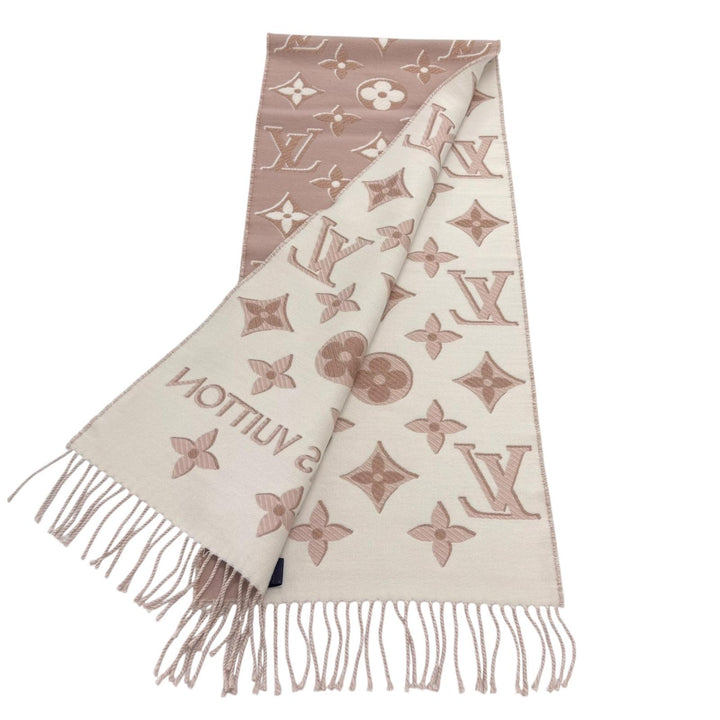 Excellent LOUIS VUITTON Scarf LV Essential Shine fringe wool Women M78237