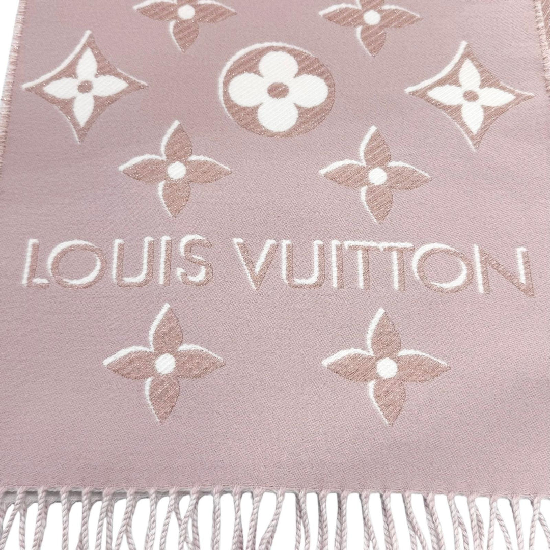 Excellent LOUIS VUITTON Scarf LV Essential Shine fringe wool Women M78237