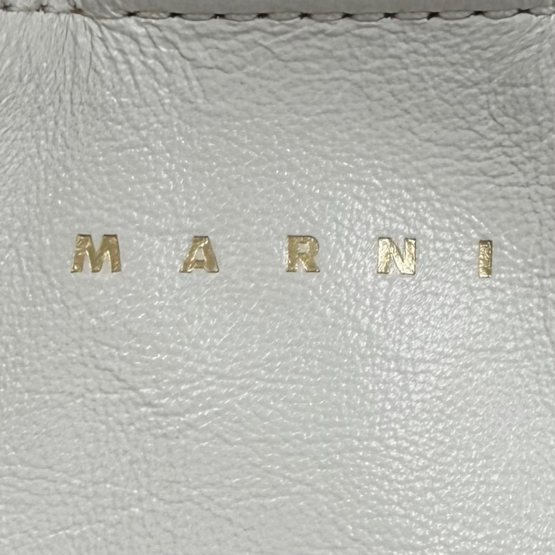 Pristine MARNI Tote Bag Museo Soft Colorblock Leather 2-Way white SHMP0069U5