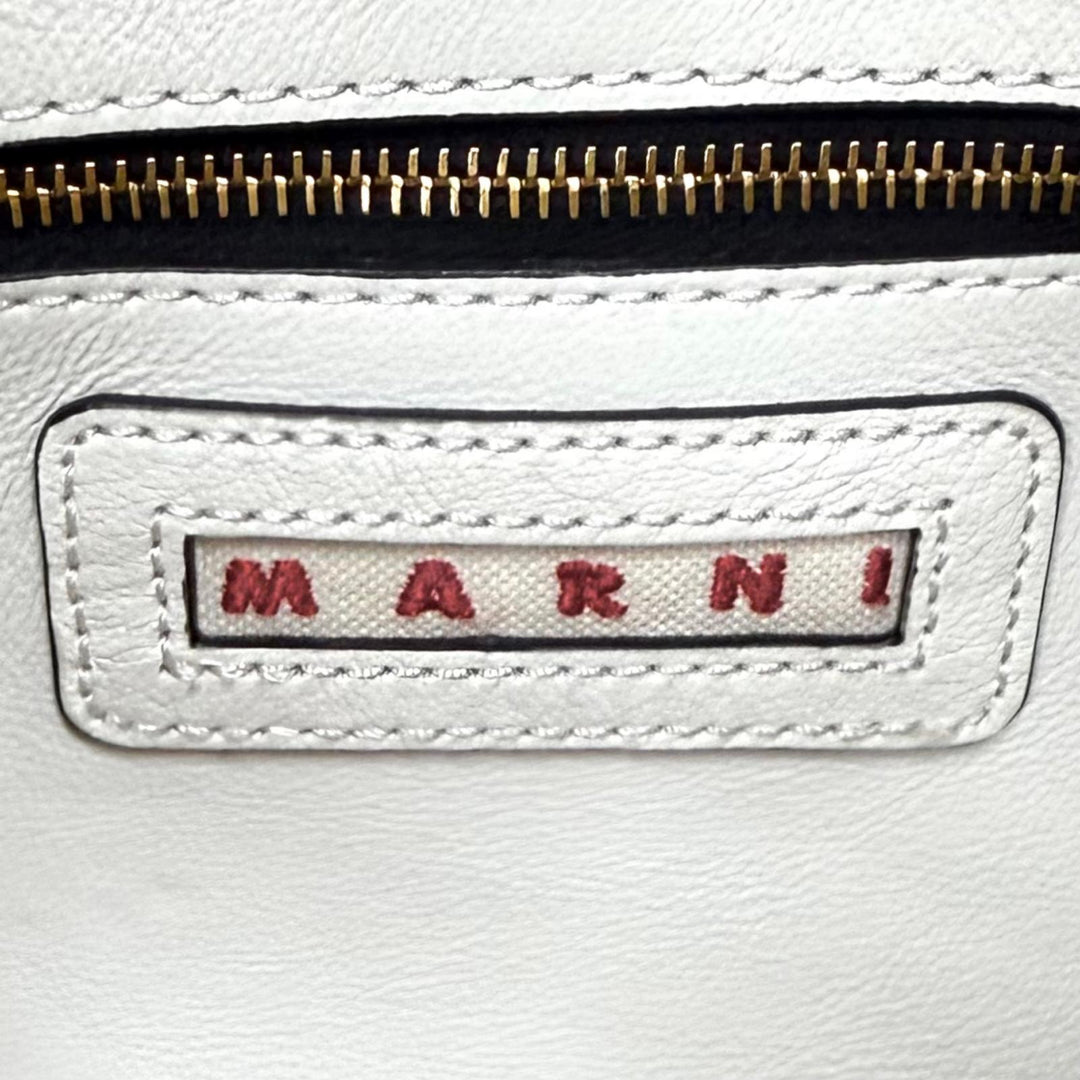 Pristine MARNI Tote Bag Museo Soft Colorblock Leather 2-Way white SHMP0069U5