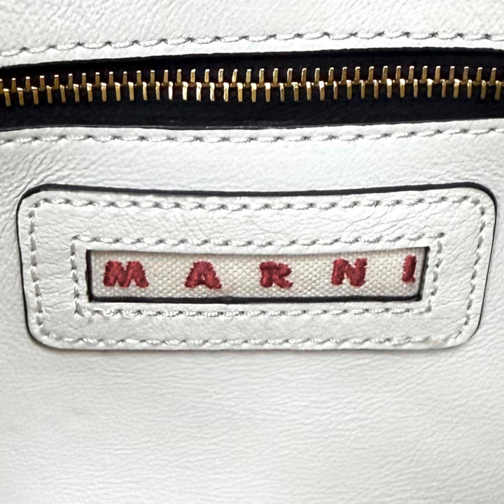 Pristine MARNI Tote Bag Museo Soft Colorblock Leather 2-Way white SHMP0069U5