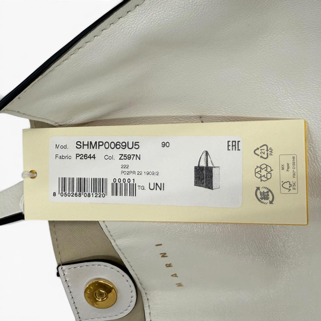 Pristine MARNI Tote Bag Museo Soft Colorblock Leather 2-Way white SHMP0069U5