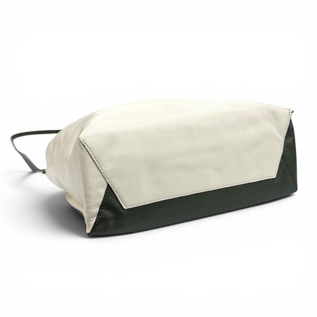 Pristine MARNI Tote Bag Museo Soft Colorblock Leather 2-Way white SHMP0069U5