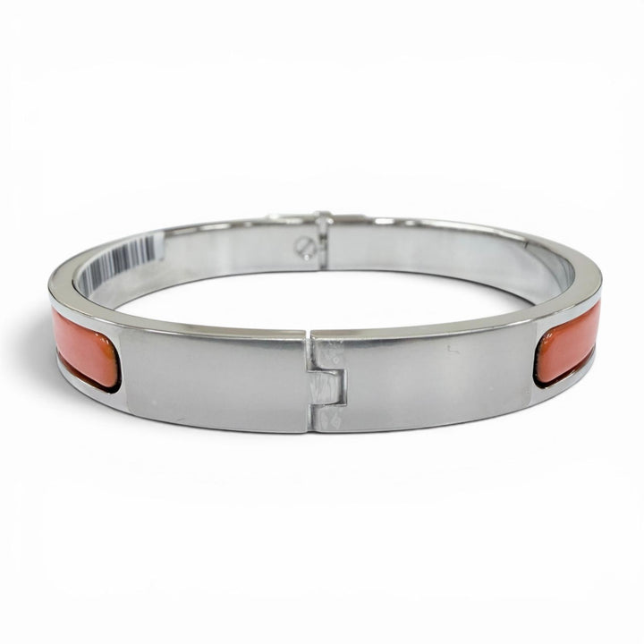 Pristine HERMES Bangle Mini Click Kelly Bracelet Silver Women