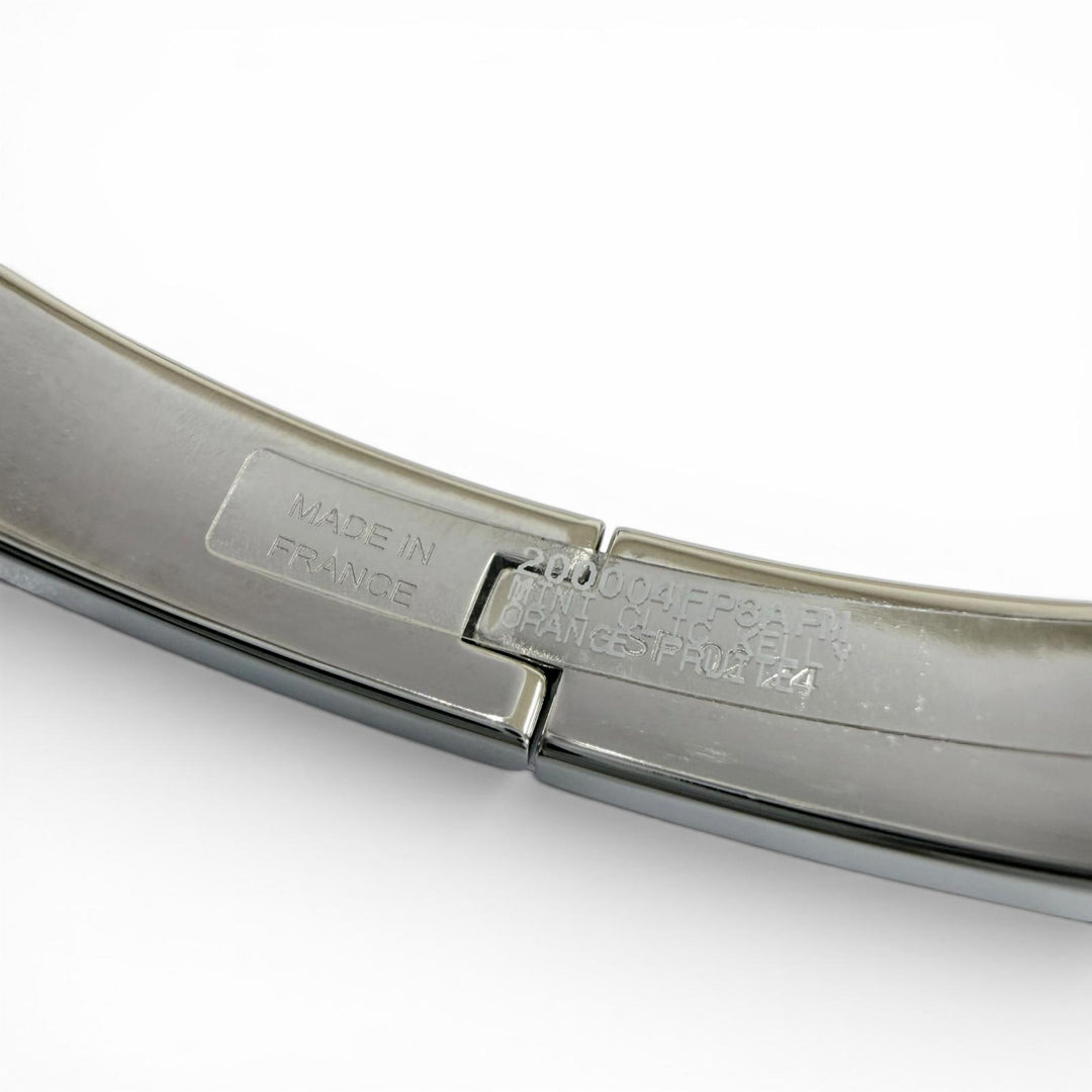 Pristine HERMES Bangle Mini Click Kelly Bracelet Silver Women