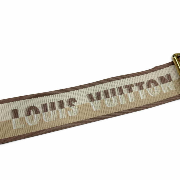 Excellent LOUIS VUITTON Shoulder strap Logo design Leather Beige leather Women