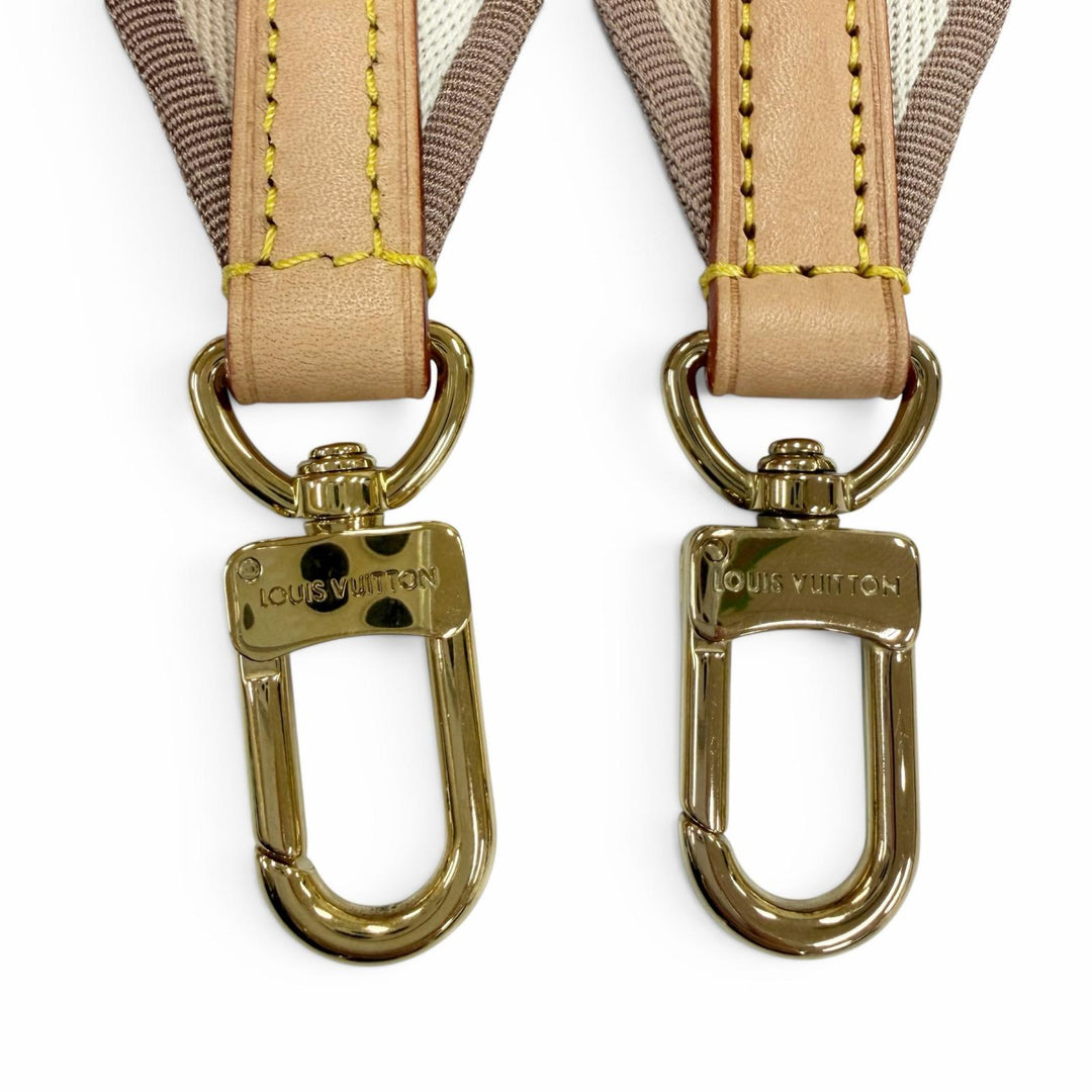 Excellent LOUIS VUITTON Shoulder strap Logo design Leather Beige leather Women