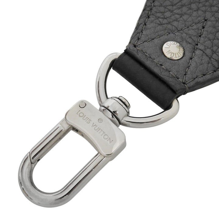 Excellent LOUIS VUITTON Shoulder strap Logo design black leather J02392