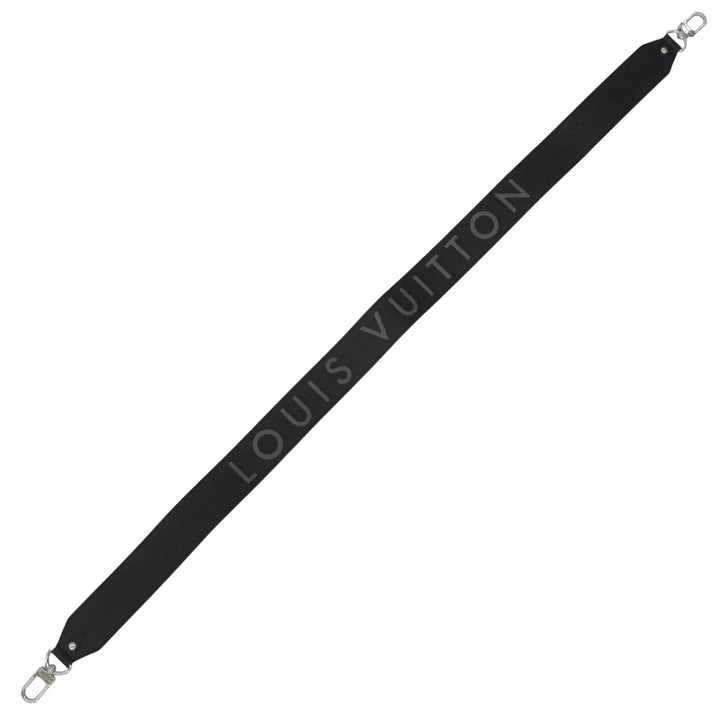 Excellent LOUIS VUITTON Shoulder strap Logo design black leather J02392
