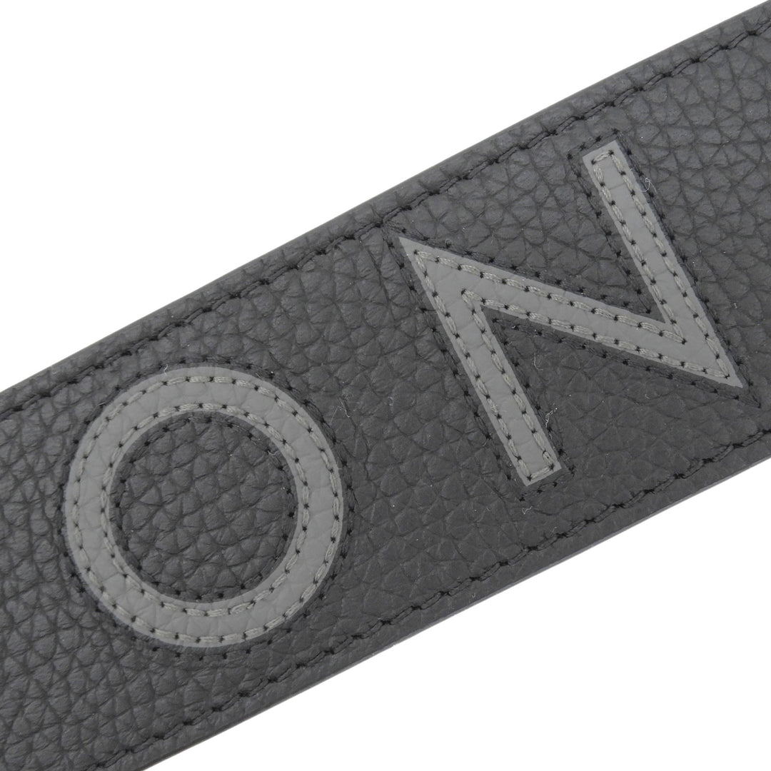 Excellent LOUIS VUITTON Shoulder strap Logo design black leather J02392