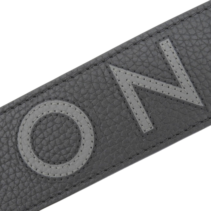Excellent LOUIS VUITTON Shoulder strap Logo design black leather J02392