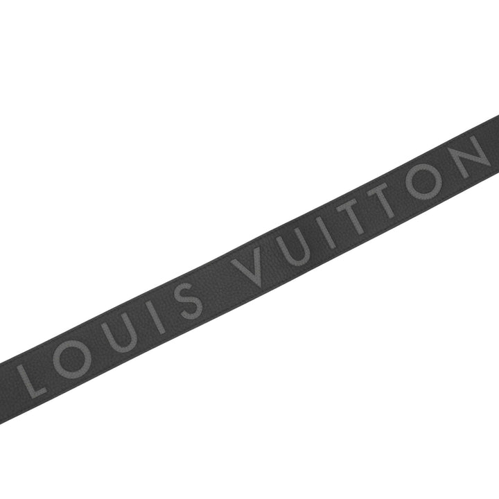 Excellent LOUIS VUITTON Shoulder strap Logo design black leather J02392