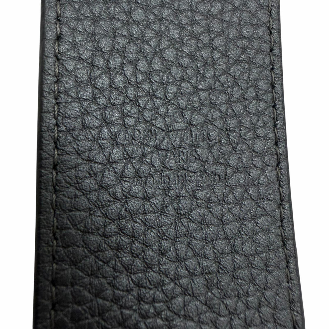 Excellent LOUIS VUITTON Shoulder strap Logo design black leather J02392