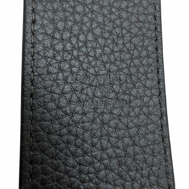 Excellent LOUIS VUITTON Shoulder strap Logo design black leather J02392