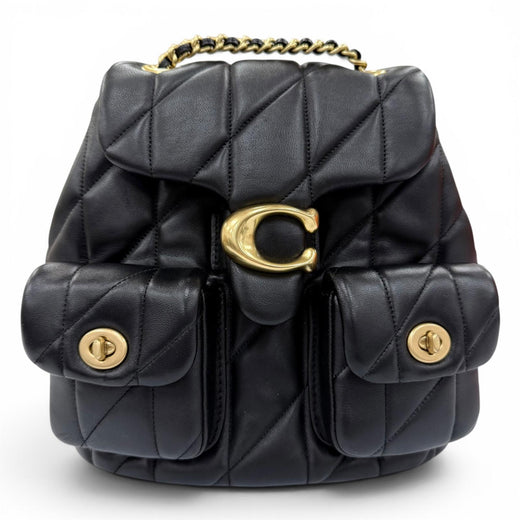 Excellent COACH Backpack Daypack Tabby Quilted leather chain shoulder CU076
