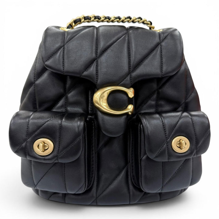 Excellent COACH Backpack Daypack Tabby Quilted leather chain shoulder CU076