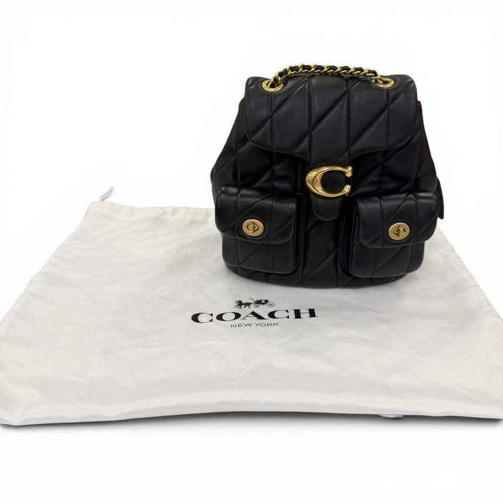 Excellent COACH Backpack Daypack Tabby Quilted leather chain shoulder CU076