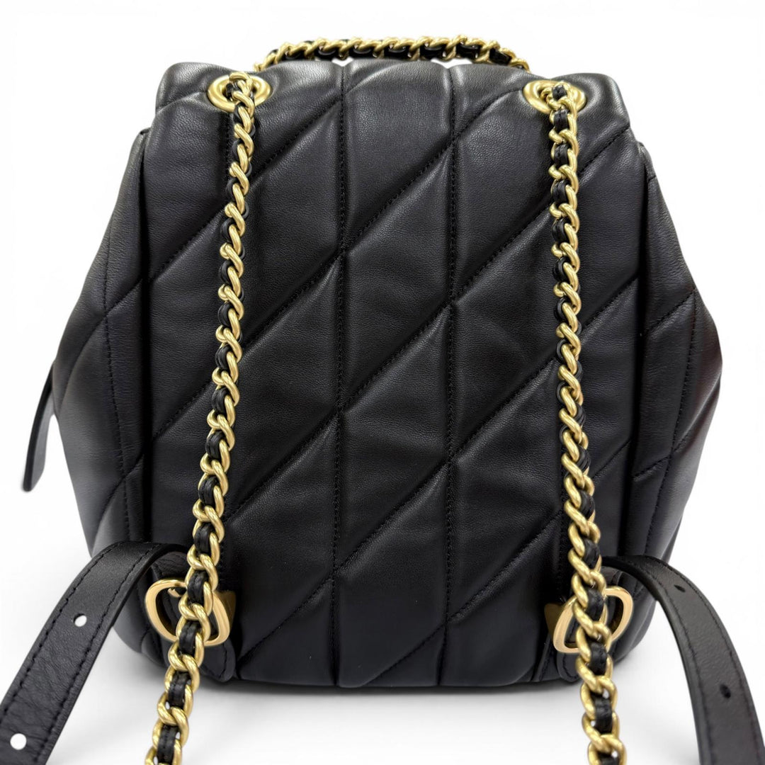 Excellent COACH Backpack Daypack Tabby Quilted leather chain shoulder CU076